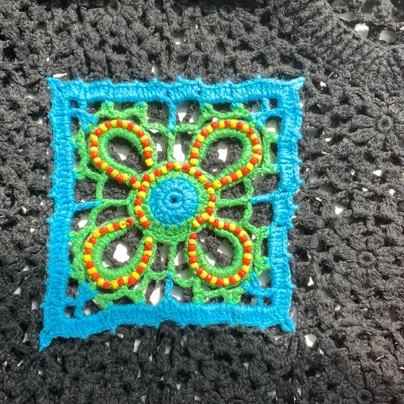 Vintage beaded patchwork sweater - Picture 4 of 9